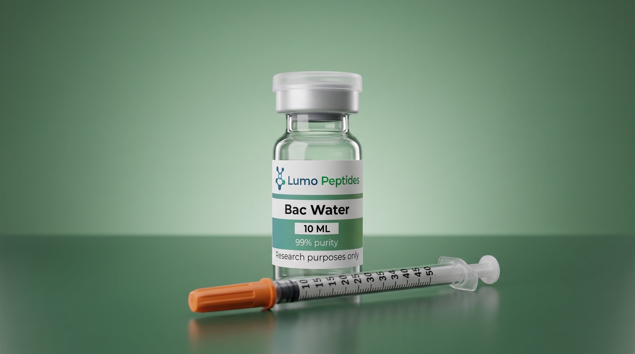 Bacteriostatisch water en insulinespuit